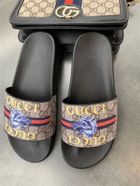 gucci inspired slippers|Gucci slippers for men price.